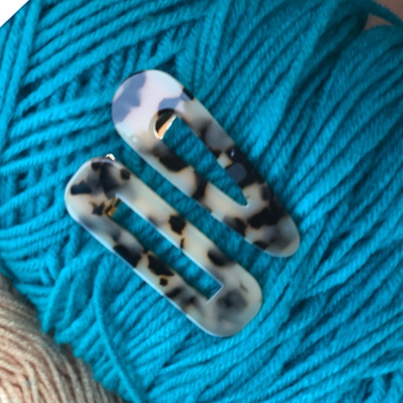 Tortoiseshell hair barrettes set if 2 - Picture 2 of 7